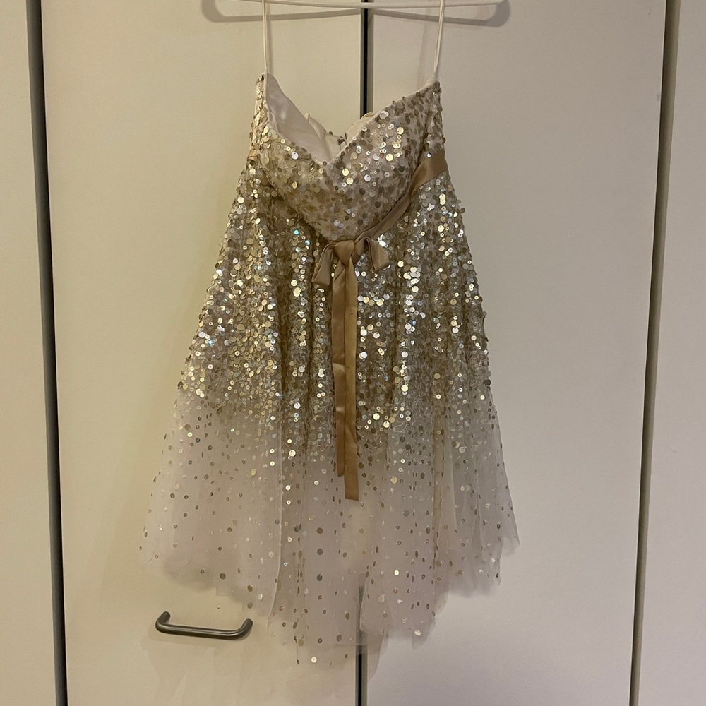 Sequins Short Gold and Silver Wedding/Prom/Birthday Dress (bride or bridesmaids) - Picture 4 of 5